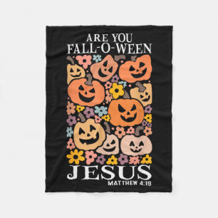 Are You Fall-o-ween Jesus Pumpkins Christian Hallo Fleece Blanket