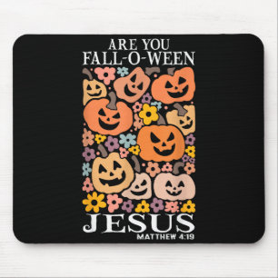Are You Fall-o-ween Jesus Pumpkins Christian Hallo Mouse Mat