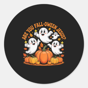 Are You Fall Oween Jesus Halloween Christ Classic Round Sticker