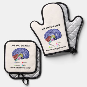 Are You Greater Than The Sum Of Your Parts? Brain Oven Mitt & Pot Holder Set