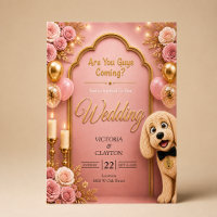 Are You Guys Coming? Funny Dog Blush Pink Wedding