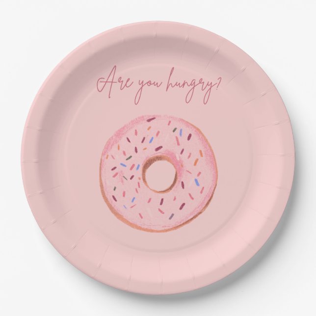 “Are You Hungry?” Doughnut Party Plates 🍩💞 (Front)