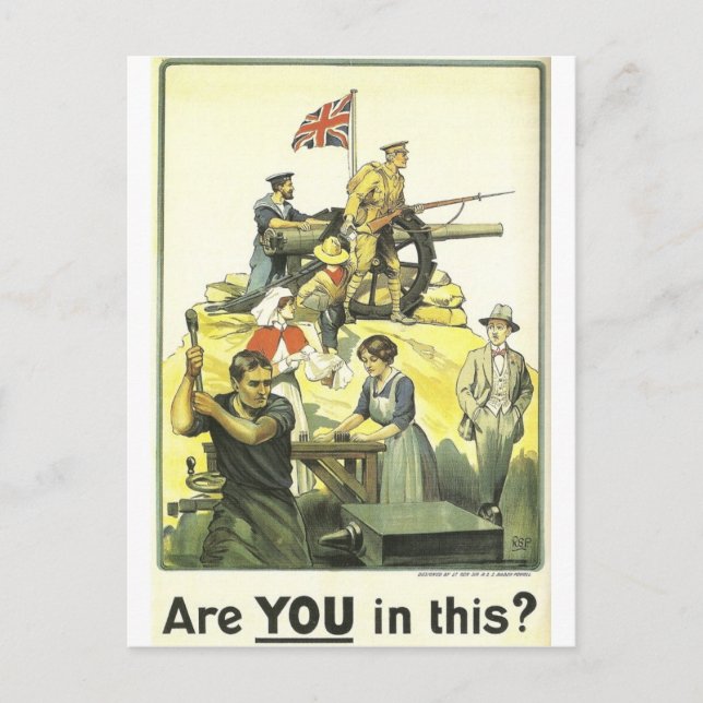 "Are you in this?" 1915, Imperial War Museum Postcard (Front)