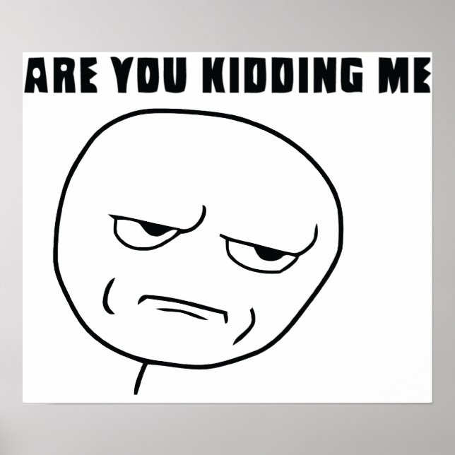 Are You Kidding Me Rage Face Meme Poster (Front)