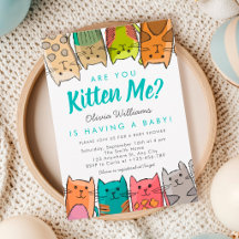 Are You Kitten Me? Kitty Cats Neutral Baby Shower