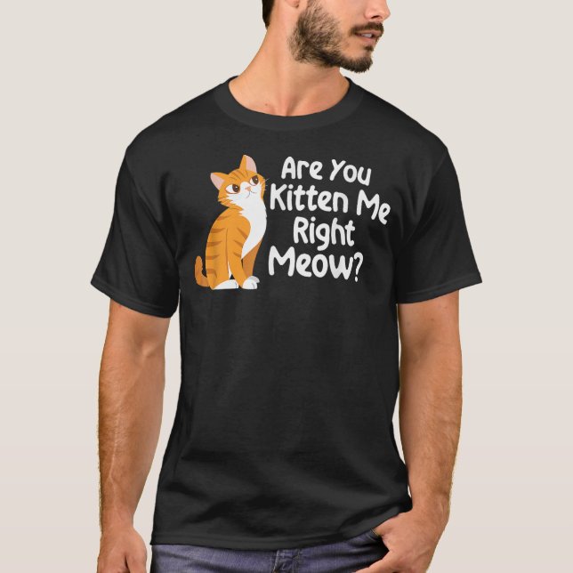 Are You Kitten Me Right Meow - Cat Lover Kitty Own T-Shirt (Front)