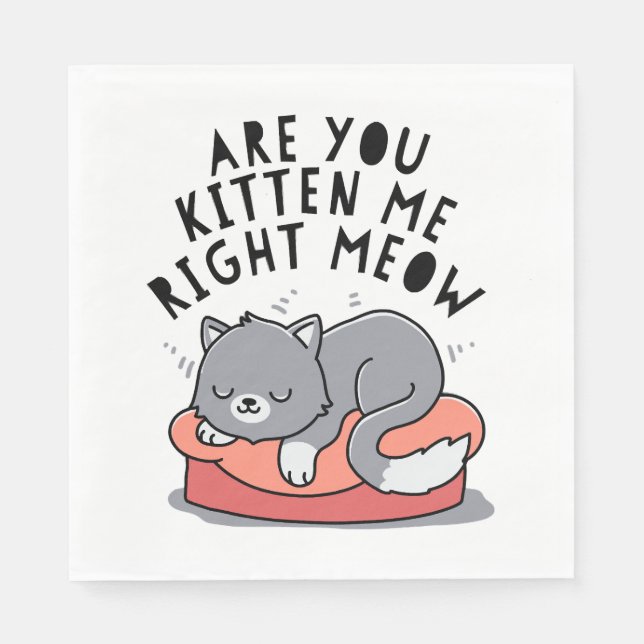 Are You Kitten Me Right Meow Napkin (Front)