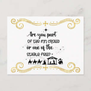 Are You Part Of The Inn Crowd? Christian Christmas Postcard