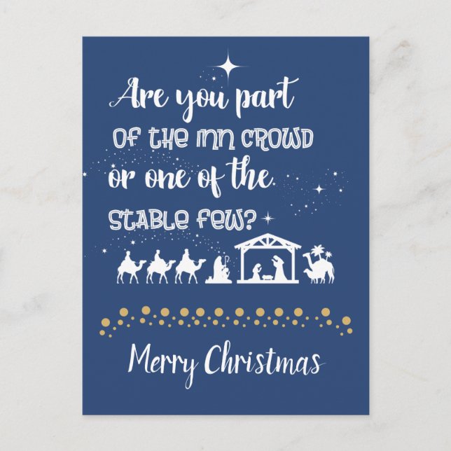 Are You Part Of The Inn Crowd? Funny Christmas Holiday Postcard (Front)