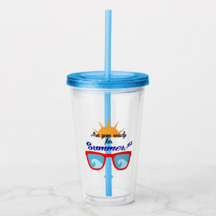 Are you ready for summer? sun palm tree sea beach  acrylic tumbler