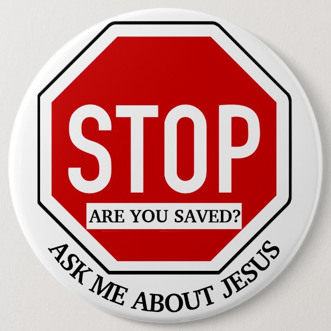 Are You Saved Christian Witness badge (Front)