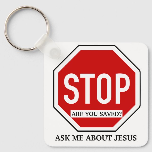 Are You Saved Christian Witness Keychain (Front)