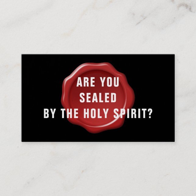 Are you Sealed by the Holy Spirit Christian Business Card (Front)