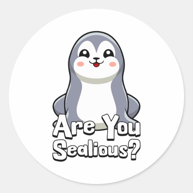 Are You Sealious! Cut Seal Pun Cartoon (Front)