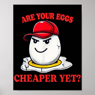 Are Your Eggs Cheaper Yet Funny Quote Saying Polit Poster