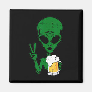 Area-51 Alien Beer Peace Sign Lazy Drinking Hallow Magnet
