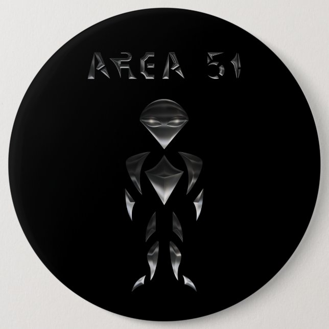 Area 51 (Chrome) 6 Cm Round Badge (Front)