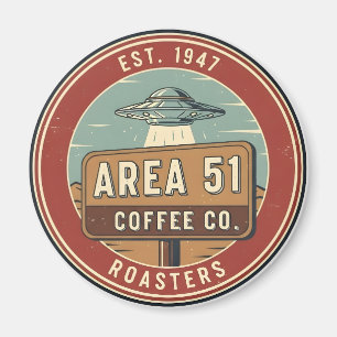 Area 51 Coffee Roasters Vintage Badge Magnet