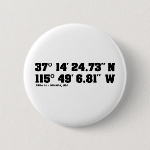 AREA 51 - coordinates 6 Cm Round Badge
