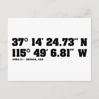 AREA 51 - coordinates Postcard