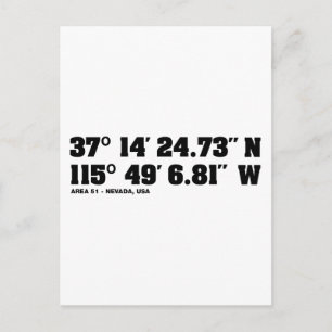AREA 51 - coordinates Postcard