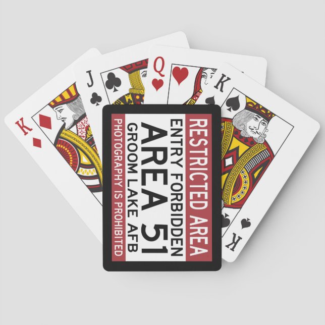 AREA 51 ENTRY FORBIDDEN PLAYING CARDS (Back)