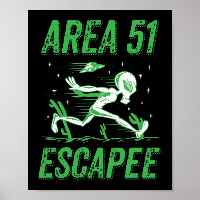 Area 51 Escapee Green Alien Halloween Costume Poster (Front)