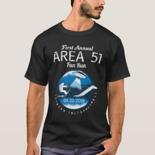 Area 51 First Annual Fun Run Alien UFO Bigfoot Loc T-Shirt