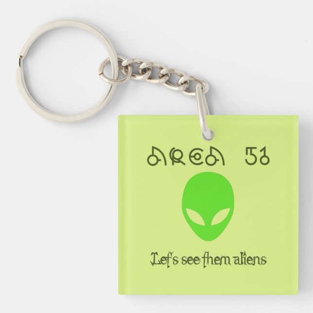 Area 51 Let's see them aliens Key Ring (Front)