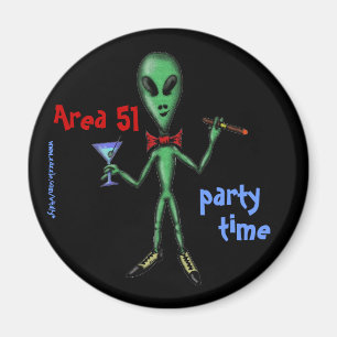 Area 51 party alien funny cartoon art magnet