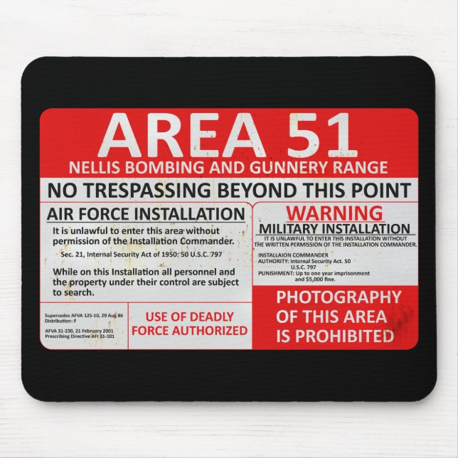 Area 51 Sign Mouse Mat (Front)