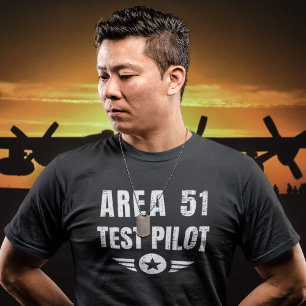 Area 51 Test Pilot - Cool Funny Alien UFO T-Shirt