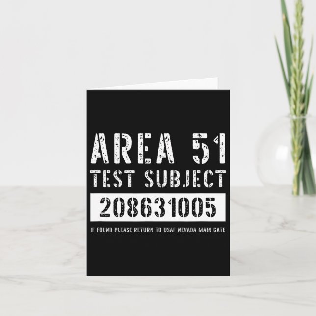 Area 51 Test Subject 1005 Alien Abduction Hallowee Card (Front)