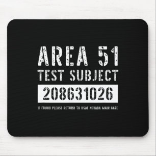 Area 51 Test Subject 1026 Alien Abduction Hallowee Mouse Mat