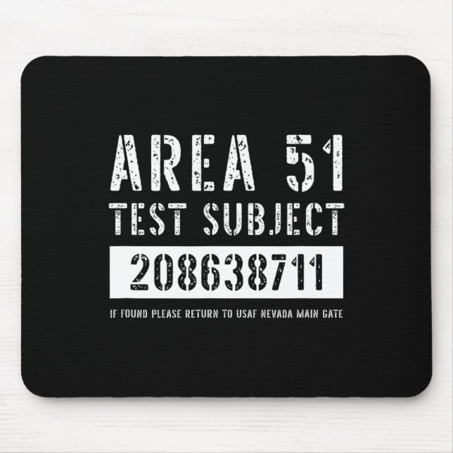 Area 51 Test Subject 8711 Alien Abduction Hallowee Mouse Mat (Front)