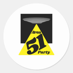 Area 51 UFO, Birthday Classic Round Sticker