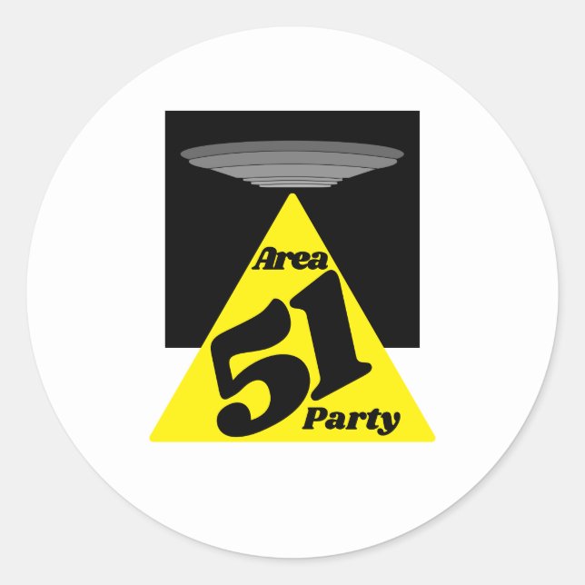 Area 51 UFO, Birthday Classic Round Sticker (Front)