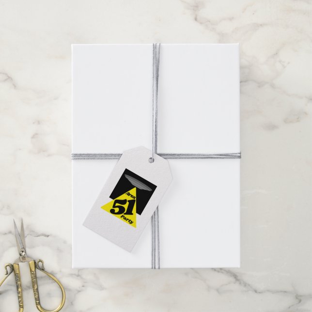 Area 51 UFO, Birthday Gift Tags (With Twine)