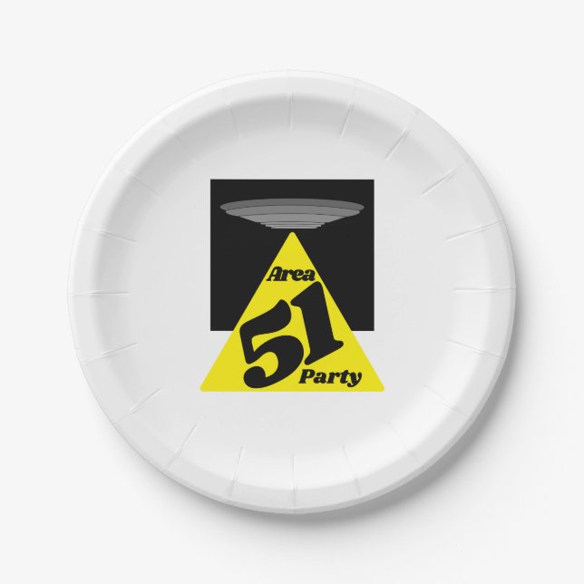Area 51 UFO, Birthday Paper Plate (Front)
