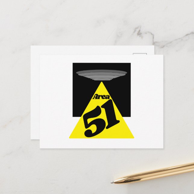 Area 51, UFO Postcard (Front/Back In Situ)