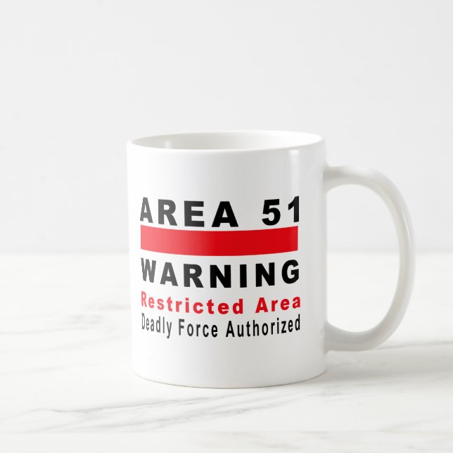 Area 51 Warning Coffee Mug (Right)