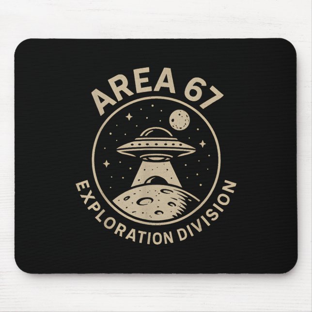 Area 67 Exploration Division Funny 67 Meme Ufo Des Mouse Mat (Front)