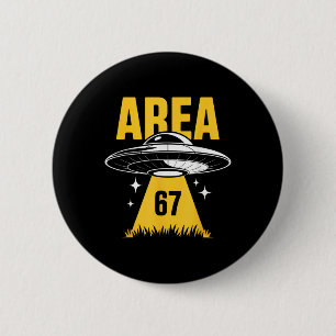Area 67 Ufo Flying Saucer Light Beam  6 Cm Round Badge