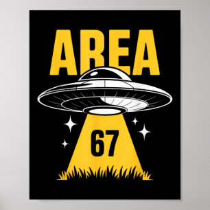 Area 67 Ufo Flying Saucer Light Beam Poster