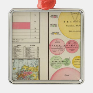 Area and Population of the World in 1890 Metal Tree Decoration