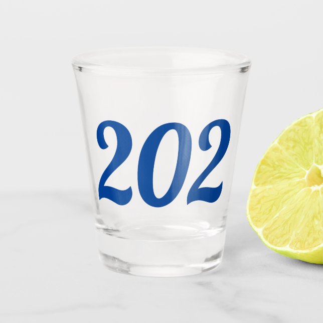 Area Code 202 (Washington DC) Shot Glass (Front)