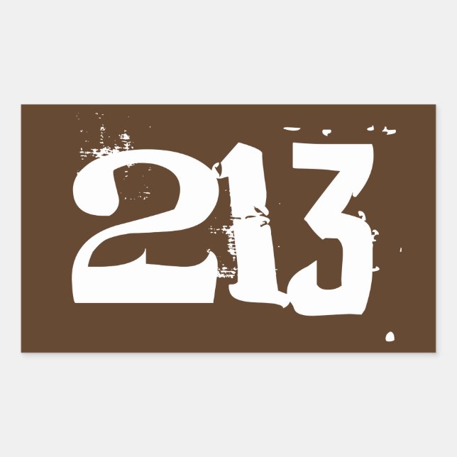 Area Code 213 (Los Angeles) Rectangular Sticker (Front)