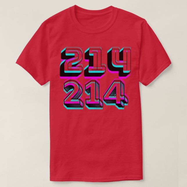 Area Code 214 TShirt TShirt (Design Front)