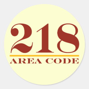 Area Code 218 Classic Round Sticker