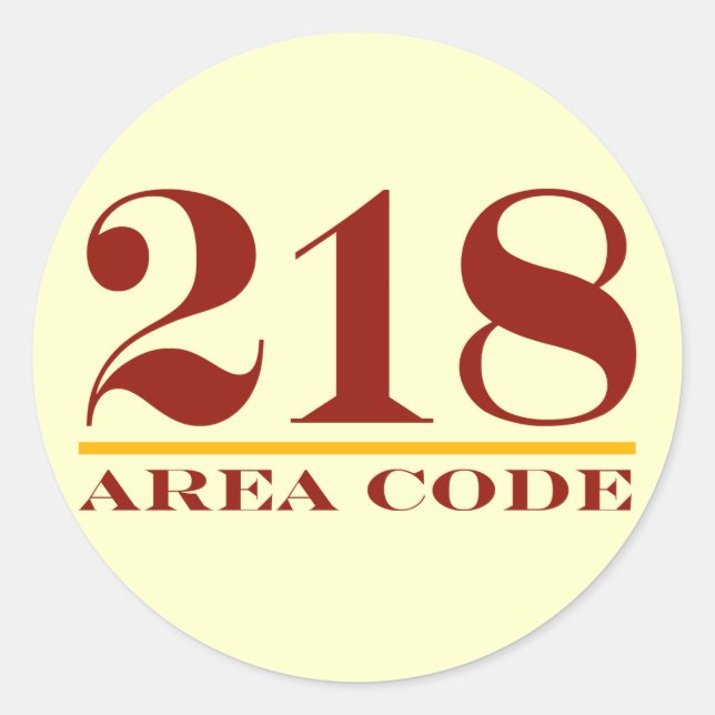Area Code 218 Classic Round Sticker (Front)